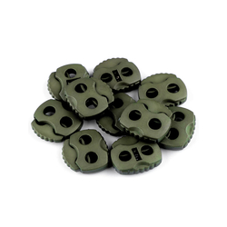 Brzdičky dvojité 20x20 mm - khaki zelená