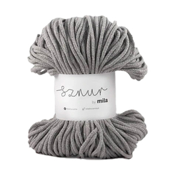 Bavlněná šnůra MILA 3 mm Glitter - šedá stříbrná