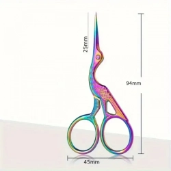 Nůžky vyšívací čáp délka 9,4 cm - barevné