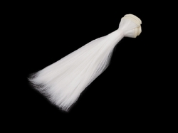Vlasy pro panenky 15 cm rovné - bílá