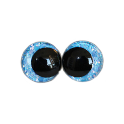 Glitrové (třpytivé) šilhavé oči Ø 18 mm - modrá