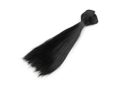 Vlasy pro panenky 15 cm rovné - černá