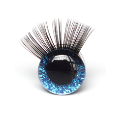 Glitrové (třpytivé) oči s řasami Ø 25 mm - modrá