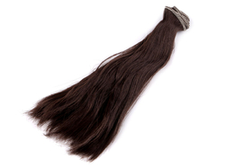Vlasy pro panenky 20 cm rovné - hnědá střední
