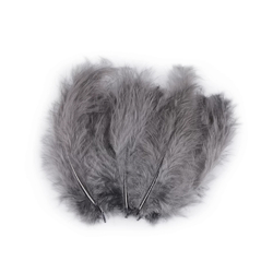 Pštrosí peří 9 -16 cm - středně šedá