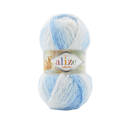 Alize Softy plus 5865 - bílo-modrá