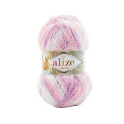 Alize Softy plus - 6051 růžovo-fialovo-bílá