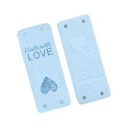 cedulka MADEWITHLOVE - obdelník - 5x2 cm - světle modrá
