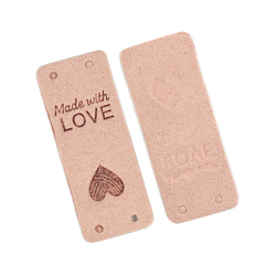 cedulka MADEWITHLOVE - obdelník - 5x2 cm - světlounce růžová