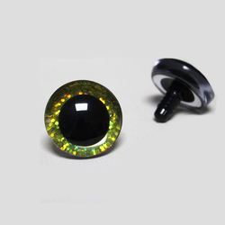 Glitrové (třpytivé) oči Ø 12 mm - nový design - žlutozelená