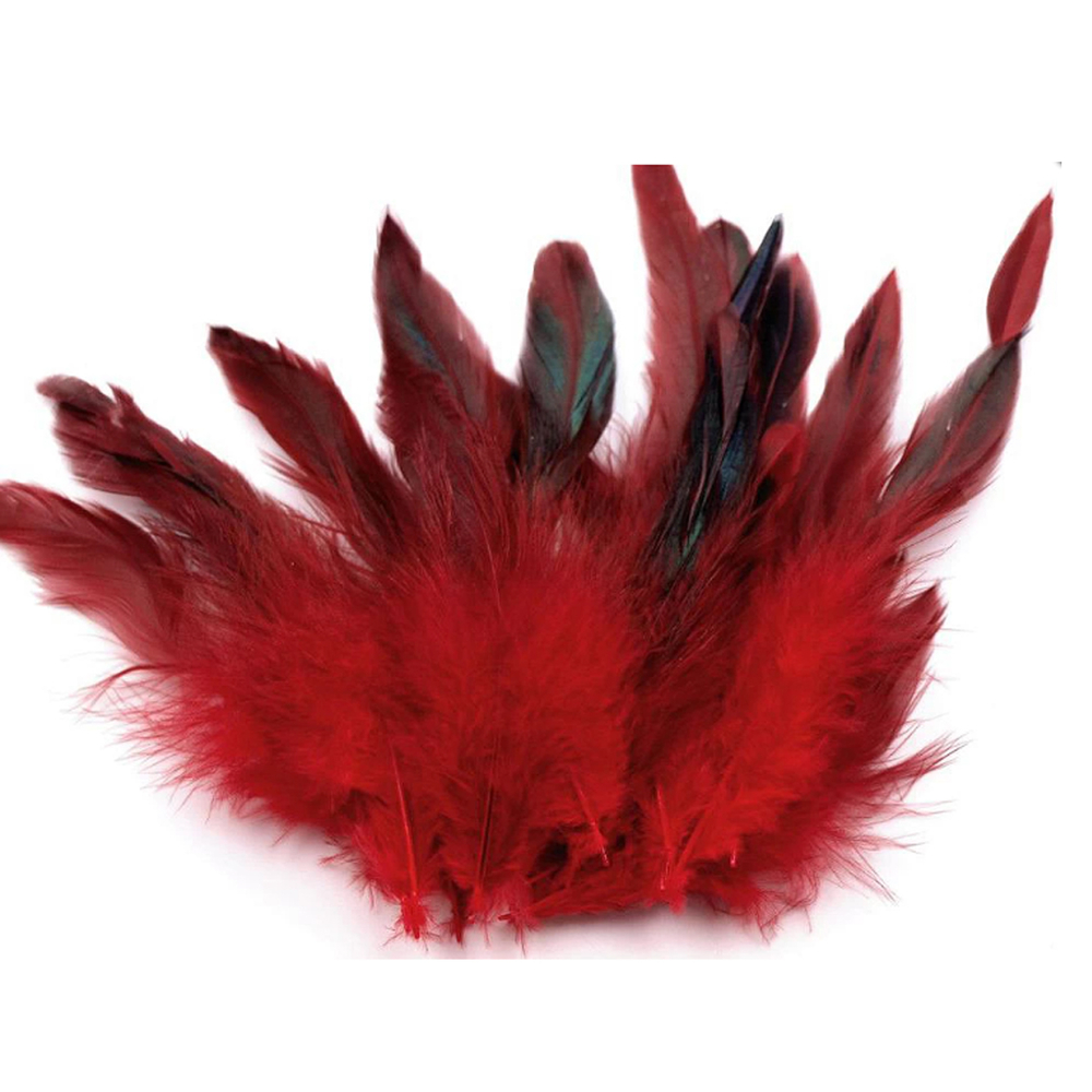 Pštrosí peří 6 - 20 cm - tmavě červená
