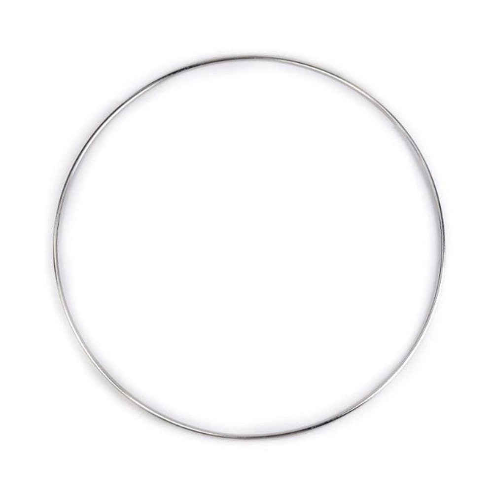 Kovový kruh na lapač snů Ø 25 cm - nikl