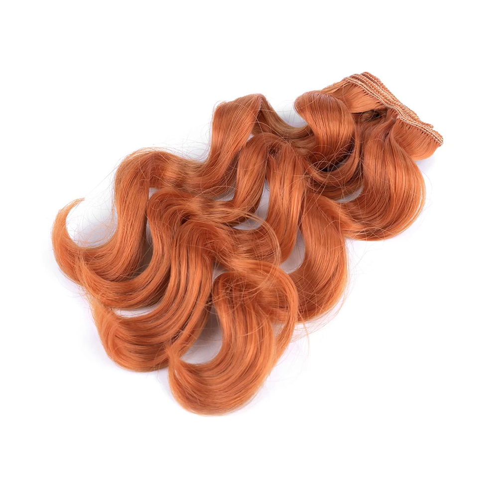 Vlasy pro panenky 25 cm vlnité - rezavá
