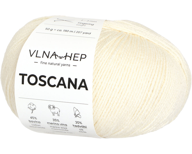Vlna-Hep Toscana 142030 Pristine – smetanově bílá