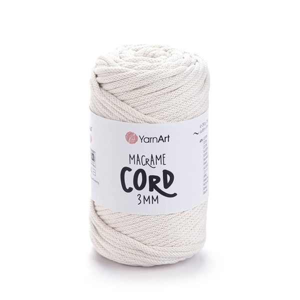 YarnArt Macrame Cord 3 mm 752 - smetanově bílá