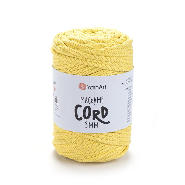 YarnArt Macrame Cord 3 mm 754 - světle žlutá