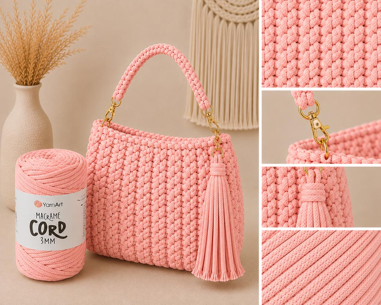 YarnArt Macrame Cord 3 mm 767 - světle lososová