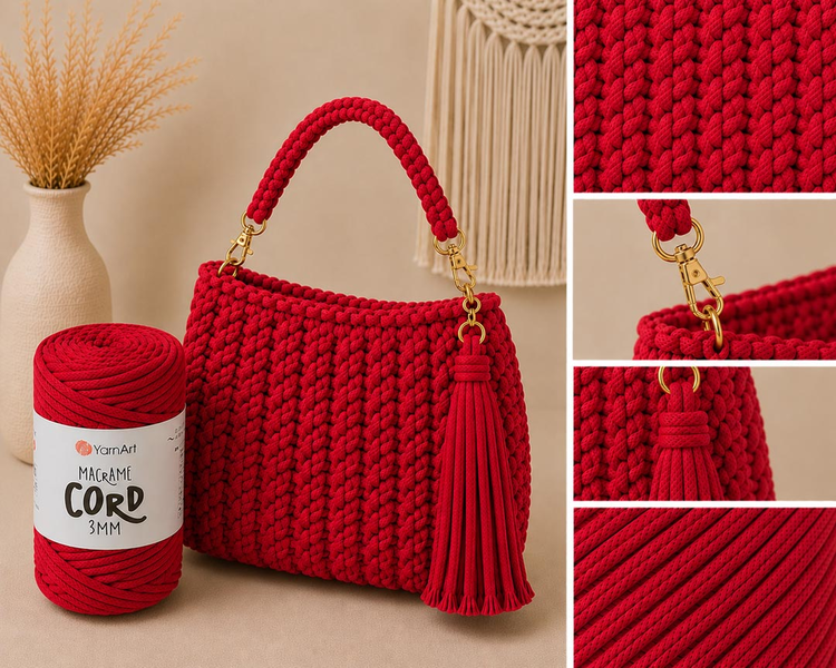 YarnArt Macrame Cord 3 mm 773 - červená