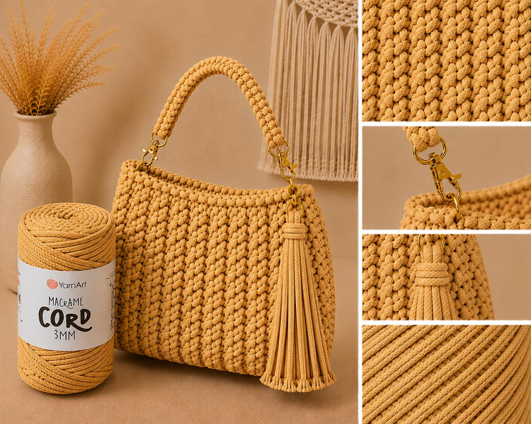 YarnArt Macrame Cord 3 mm 796 - hořčicová